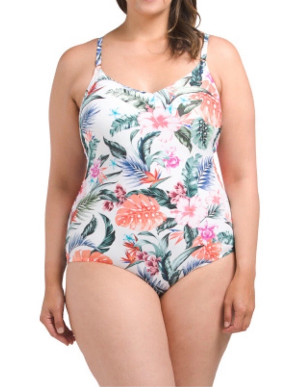 Jantzen Mystic Tropic Sue Twisted Back One Piece Swimsuit MSRP$95 Size 14